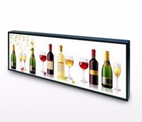 Ultra breiter Supermarkt-Regal-Rand LCD-Anzeigen-Werbungs-Spieler ausgedehnter Stangen-LCD-Bildschirm