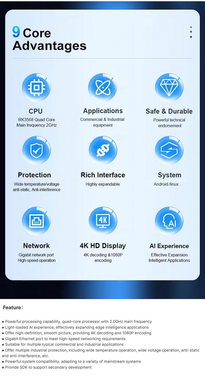 Anpassbares RK3568 Android-Mutterbrett mit Touchscreen und mehreren Display-Optionen für eingebettete ARM-Boards 3