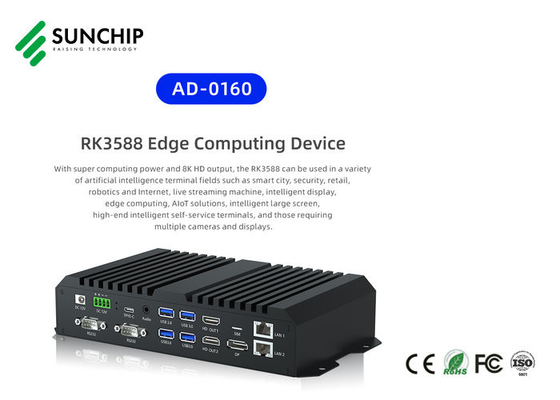 Sunchip Android 12 Medienbox RK3588 Industrial ARM Board 8K Octa Core Dual 1000M RS485 RS232 Edge Computing Player-Box