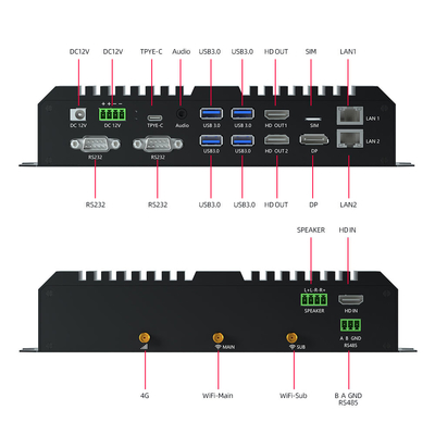 Schwarzer RK3588 Media Player Box 8K HD Doppel Ethernet Multimedia Box Wifi 6 AIoT Edge Computing Device